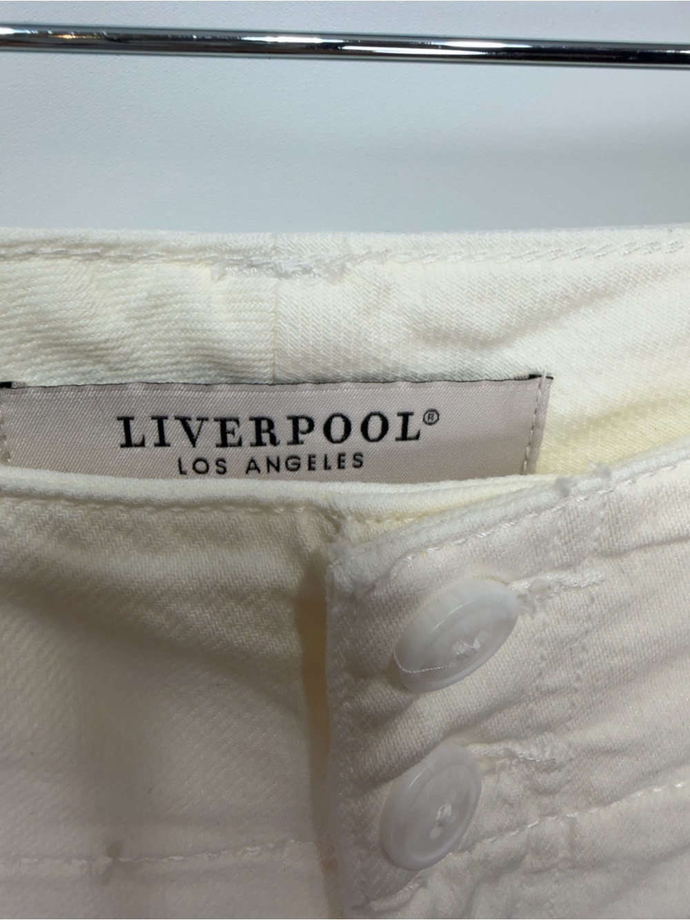 Liverpool Los Angeles Hannah Flare Cream Wide Leg Pants Size 10/30 Lyocell Blend - Picture 7 of 13